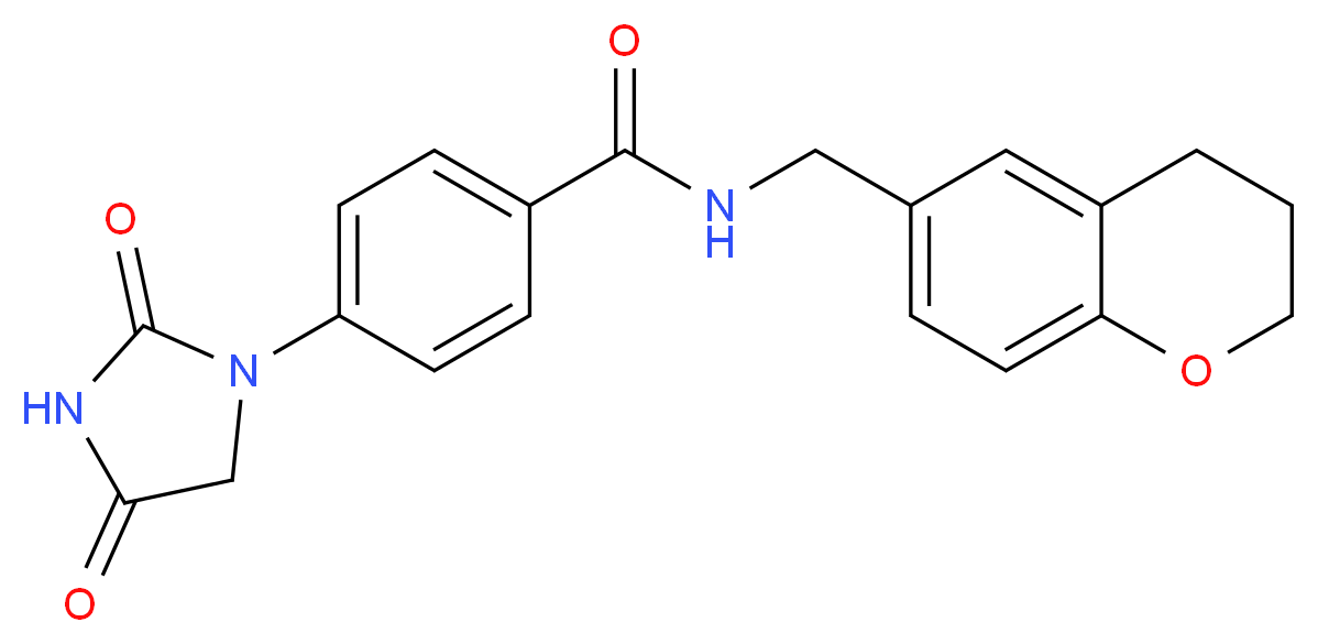 N-(3,4-dihydro-2H-chromen-6-ylmethyl)-4-(2,4-dioxo-1-imidazolidinyl)benzamide_Molecular_structure_CAS_)