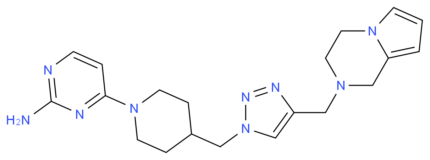 4-(4-{[4-(3,4-dihydropyrrolo[1,2-a]pyrazin-2(1H)-ylmethyl)-1H-1,2,3-triazol-1-yl]methyl}piperidin-1-yl)pyrimidin-2-amine_Molecular_structure_CAS_)
