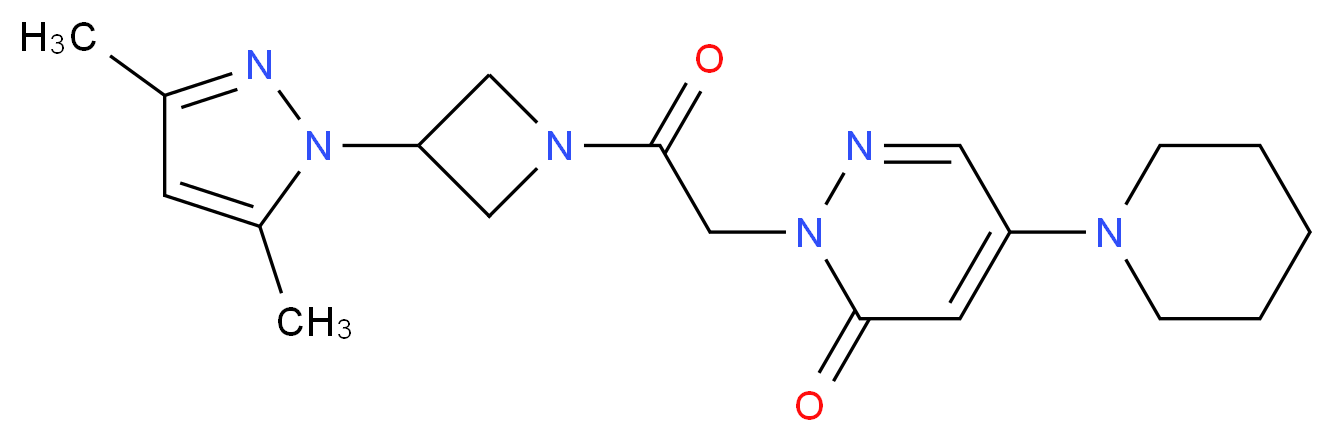 2-{2-[3-(3,5-dimethyl-1H-pyrazol-1-yl)-1-azetidinyl]-2-oxoethyl}-5-(1-piperidinyl)-3(2H)-pyridazinone_Molecular_structure_CAS_)