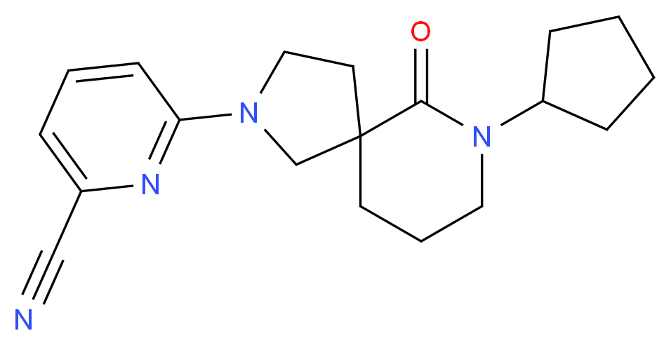 6-(7-cyclopentyl-6-oxo-2,7-diazaspiro[4.5]dec-2-yl)-2-pyridinecarbonitrile_Molecular_structure_CAS_)