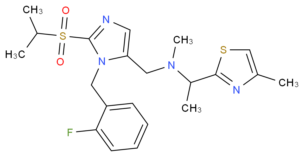 N-{[1-(2-fluorobenzyl)-2-(isopropylsulfonyl)-1H-imidazol-5-yl]methyl}-N-methyl-1-(4-methyl-1,3-thiazol-2-yl)ethanamine_Molecular_structure_CAS_)