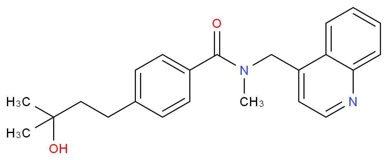 4-(3-hydroxy-3-methylbutyl)-N-methyl-N-(4-quinolinylmethyl)benzamide_Molecular_structure_CAS_)