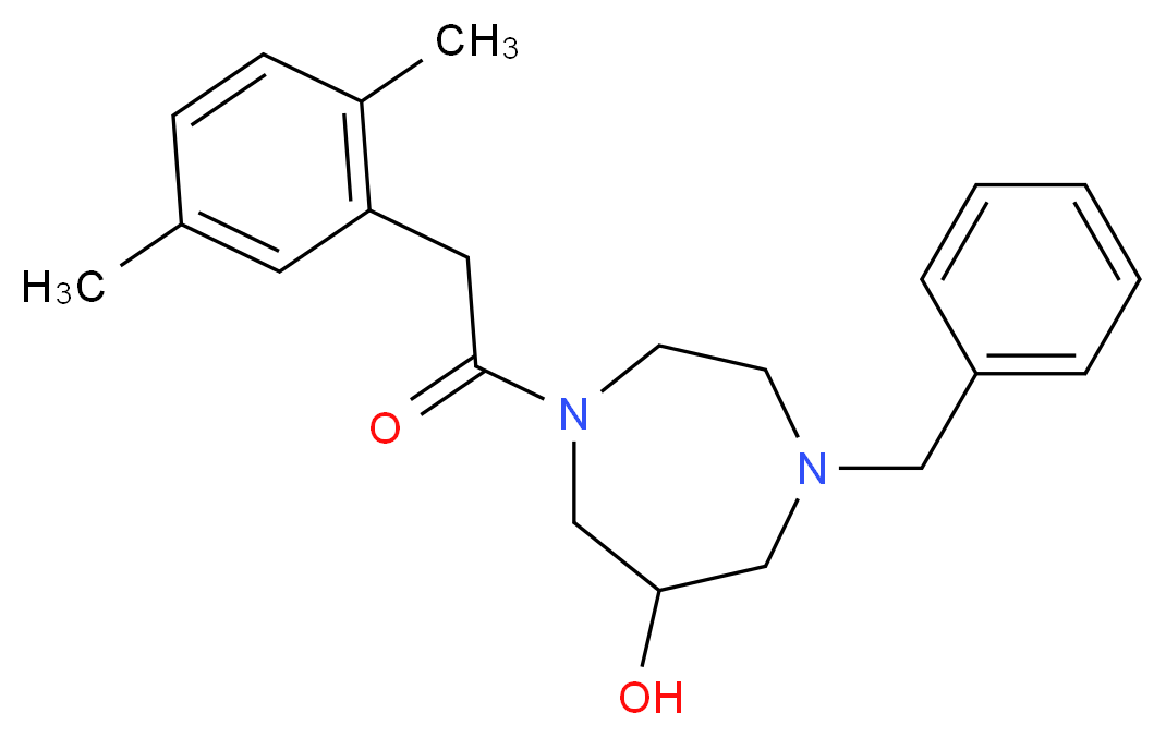 1-benzyl-4-[(2,5-dimethylphenyl)acetyl]-1,4-diazepan-6-ol_Molecular_structure_CAS_)
