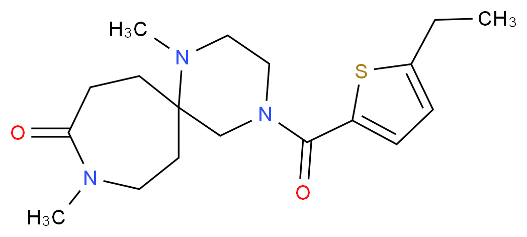4-[(5-ethyl-2-thienyl)carbonyl]-1,9-dimethyl-1,4,9-triazaspiro[5.6]dodecan-10-one_Molecular_structure_CAS_)