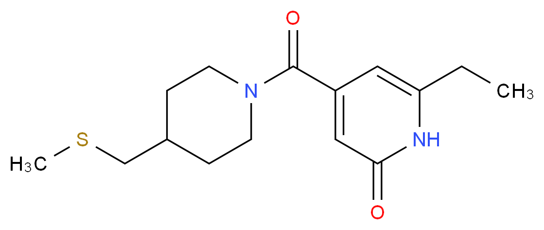6-ethyl-4-({4-[(methylthio)methyl]piperidin-1-yl}carbonyl)pyridin-2(1H)-one_Molecular_structure_CAS_)