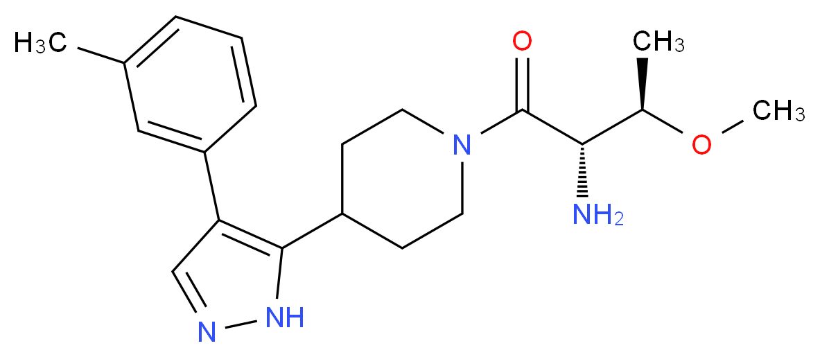 (2S,3R)-3-methoxy-1-{4-[4-(3-methylphenyl)-1H-pyrazol-5-yl]piperidin-1-yl}-1-oxobutan-2-amine_Molecular_structure_CAS_)