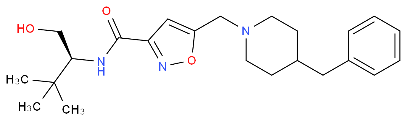 5-[(4-benzylpiperidin-1-yl)methyl]-N-[(1S)-1-(hydroxymethyl)-2,2-dimethylpropyl]isoxazole-3-carboxamide_Molecular_structure_CAS_)