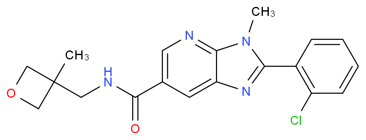 2-(2-chlorophenyl)-3-methyl-N-[(3-methyloxetan-3-yl)methyl]-3H-imidazo[4,5-b]pyridine-6-carboxamide_Molecular_structure_CAS_)