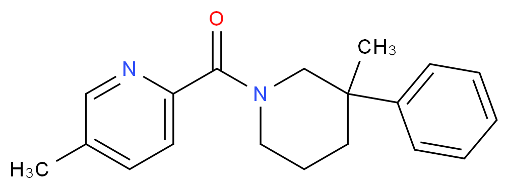 5-methyl-2-[(3-methyl-3-phenylpiperidin-1-yl)carbonyl]pyridine_Molecular_structure_CAS_)