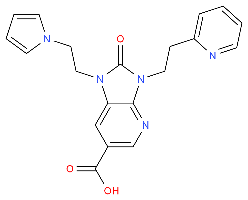 2-oxo-3-(2-pyridin-2-ylethyl)-1-[2-(1H-pyrrol-1-yl)ethyl]-2,3-dihydro-1H-imidazo[4,5-b]pyridine-6-carboxylic acid_Molecular_structure_CAS_)