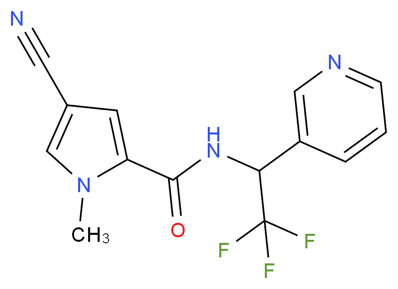 4-cyano-1-methyl-N-(2,2,2-trifluoro-1-pyridin-3-ylethyl)-1H-pyrrole-2-carboxamide_Molecular_structure_CAS_)