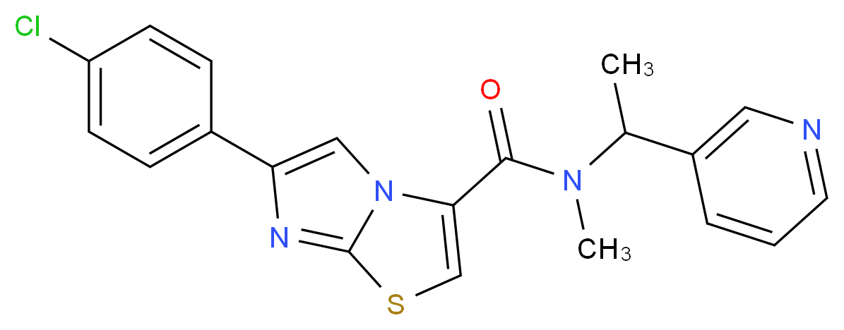 6-(4-chlorophenyl)-N-methyl-N-(1-pyridin-3-ylethyl)imidazo[2,1-b][1,3]thiazole-3-carboxamide_Molecular_structure_CAS_)