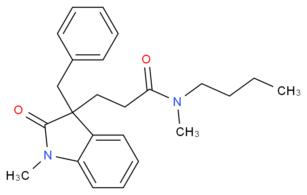 3-(3-benzyl-1-methyl-2-oxo-2,3-dihydro-1H-indol-3-yl)-N-butyl-N-methylpropanamide_Molecular_structure_CAS_)