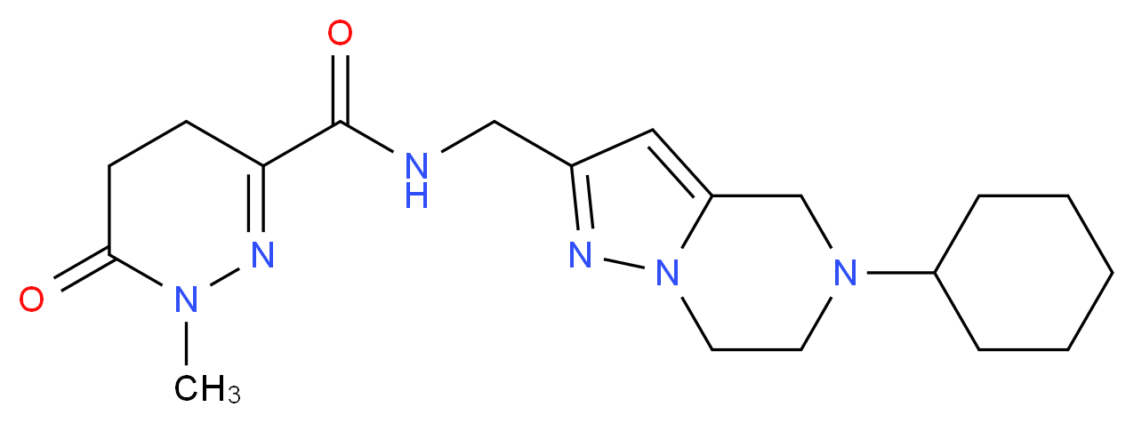 N-[(5-cyclohexyl-4,5,6,7-tetrahydropyrazolo[1,5-a]pyrazin-2-yl)methyl]-1-methyl-6-oxo-1,4,5,6-tetrahydropyridazine-3-carboxamide_Molecular_structure_CAS_)