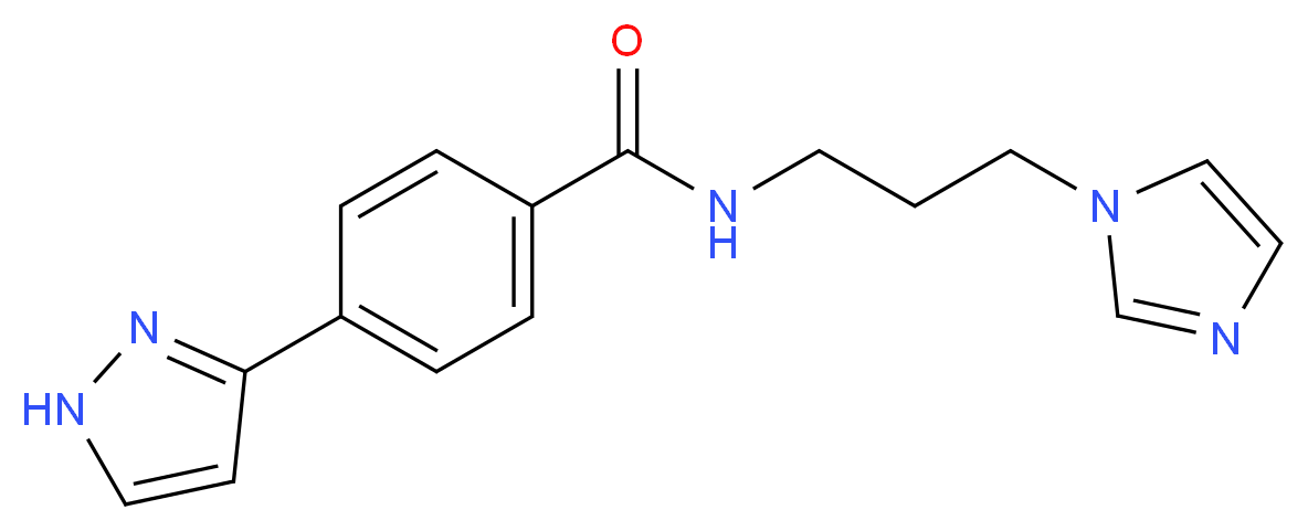 N-[3-(1H-imidazol-1-yl)propyl]-4-(1H-pyrazol-3-yl)benzamide_Molecular_structure_CAS_)