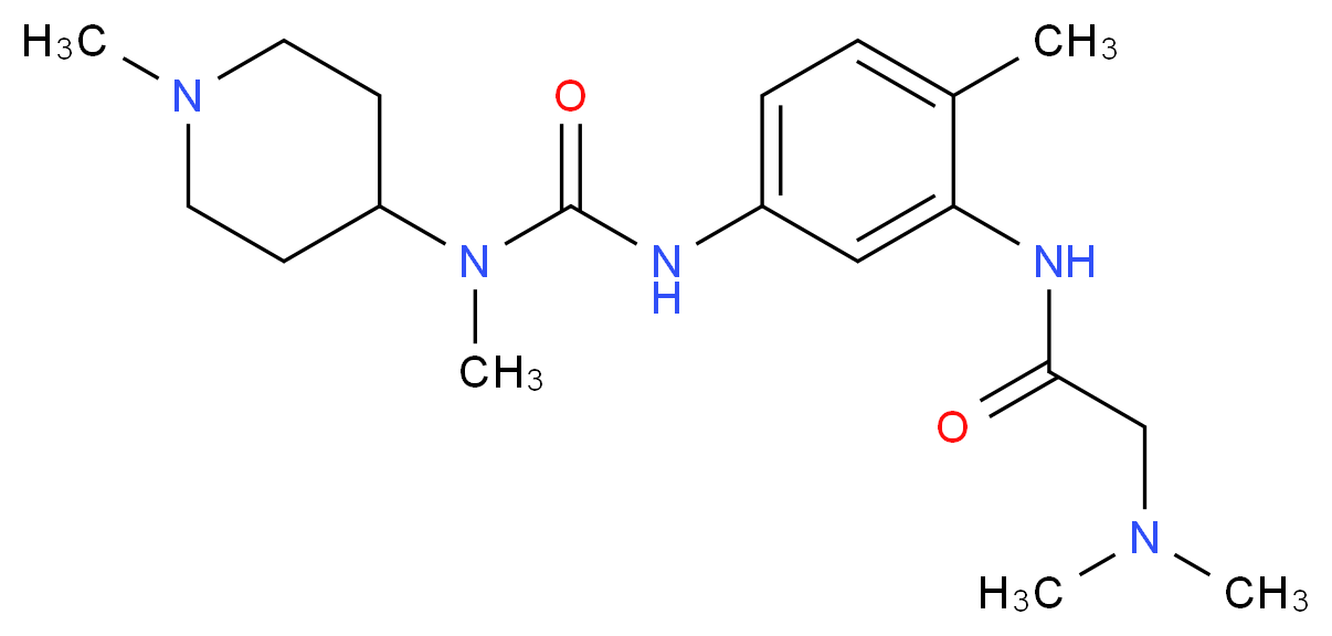 N~2~,N~2~-dimethyl-N~1~-[2-methyl-5-({[methyl(1-methylpiperidin-4-yl)amino]carbonyl}amino)phenyl]glycinamide_Molecular_structure_CAS_)