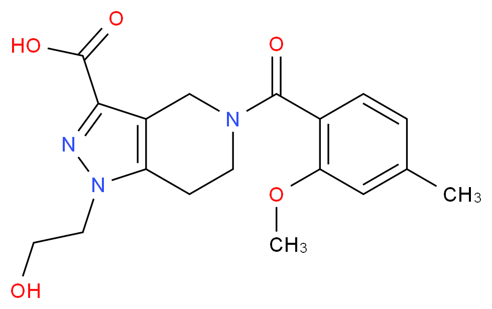 1-(2-hydroxyethyl)-5-(2-methoxy-4-methylbenzoyl)-4,5,6,7-tetrahydro-1H-pyrazolo[4,3-c]pyridine-3-carboxylic acid_Molecular_structure_CAS_)