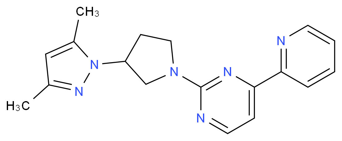 2-[3-(3,5-dimethyl-1H-pyrazol-1-yl)-1-pyrrolidinyl]-4-(2-pyridinyl)pyrimidine_Molecular_structure_CAS_)