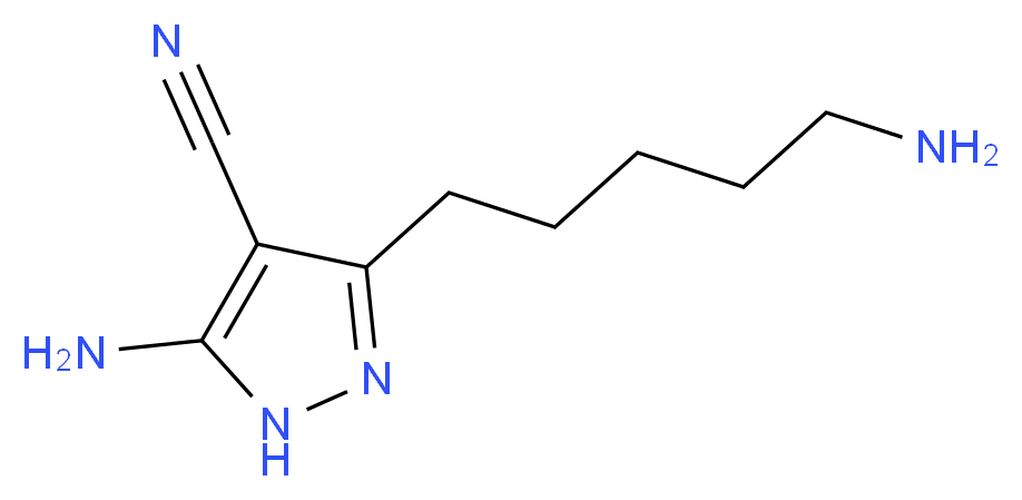 5-amino-3-(5-aminopentyl)-1H-pyrazole-4-carbonitrile_Molecular_structure_CAS_)
