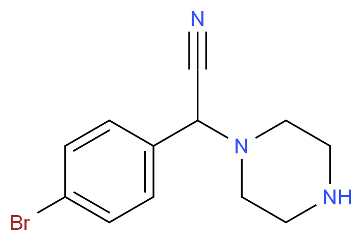2-(4-bromophenyl)-2-(piperazin-1-yl)acetonitrile_Molecular_structure_CAS_)