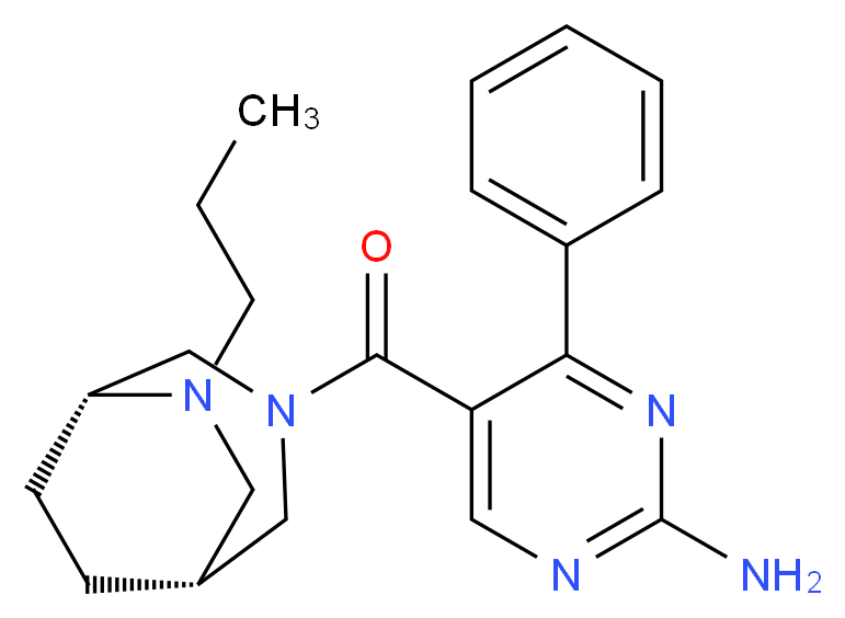 4-phenyl-5-{[(1R*,5R*)-6-propyl-3,6-diazabicyclo[3.2.2]non-3-yl]carbonyl}-2-pyrimidinamine_Molecular_structure_CAS_)