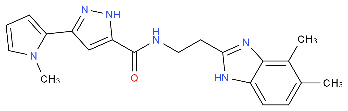N-[2-(4,5-dimethyl-1H-benzimidazol-2-yl)ethyl]-3-(1-methyl-1H-pyrrol-2-yl)-1H-pyrazole-5-carboxamide_Molecular_structure_CAS_)