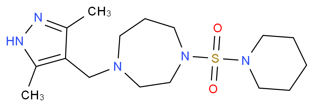 1-[(3,5-dimethyl-1H-pyrazol-4-yl)methyl]-4-(piperidin-1-ylsulfonyl)-1,4-diazepane_Molecular_structure_CAS_)