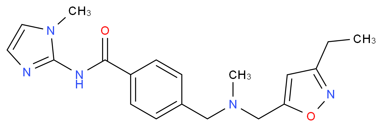 4-{[[(3-ethylisoxazol-5-yl)methyl](methyl)amino]methyl}-N-(1-methyl-1H-imidazol-2-yl)benzamide_Molecular_structure_CAS_)