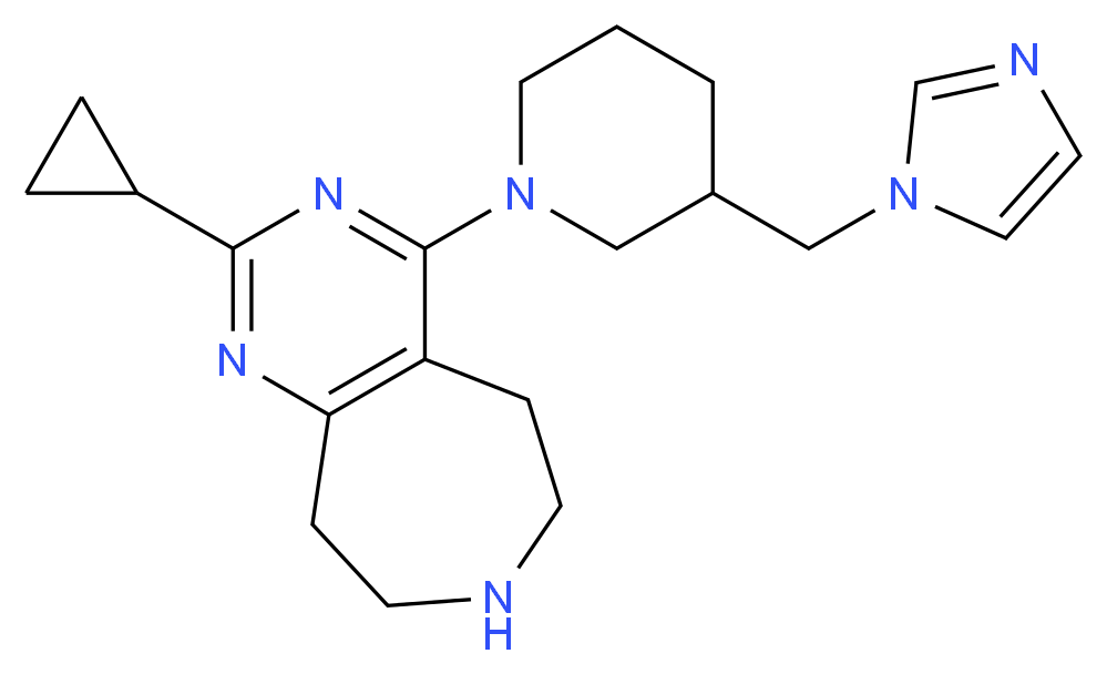 2-cyclopropyl-4-[3-(1H-imidazol-1-ylmethyl)piperidin-1-yl]-6,7,8,9-tetrahydro-5H-pyrimido[4,5-d]azepine_Molecular_structure_CAS_)