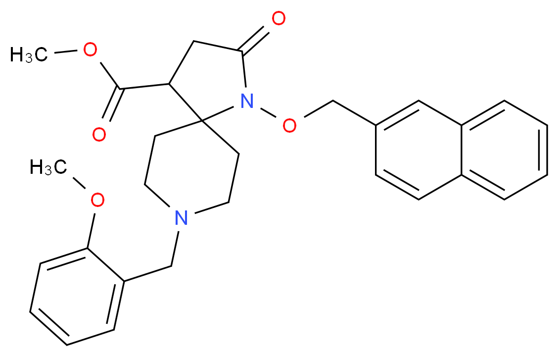 methyl 8-(2-methoxybenzyl)-1-(2-naphthylmethoxy)-2-oxo-1,8-diazaspiro[4.5]decane-4-carboxylate_Molecular_structure_CAS_)
