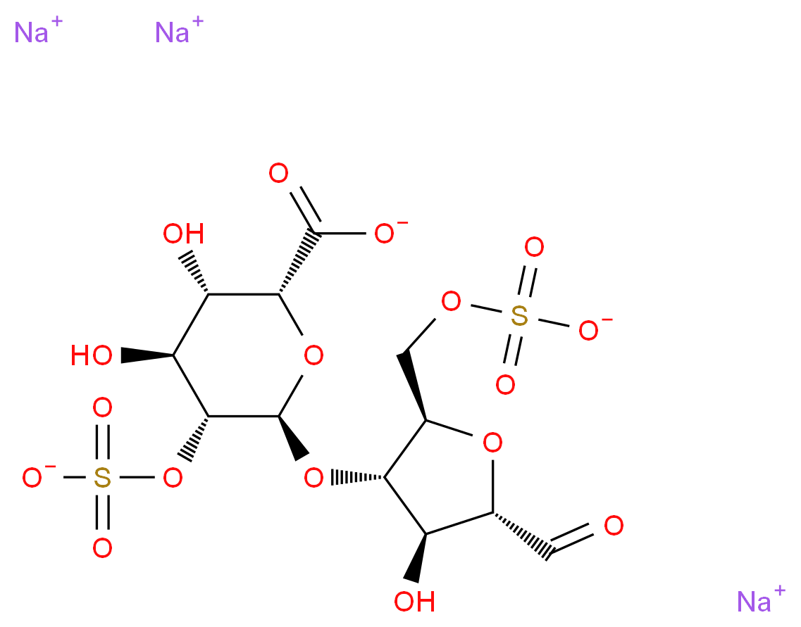 O-(α-L-Idopyranosyluronic Acid 2-Sulfate-(1-4)-2,5-anhydromannose-6-sulfate Trisodium Salt, 90%_Molecular_structure_CAS_)