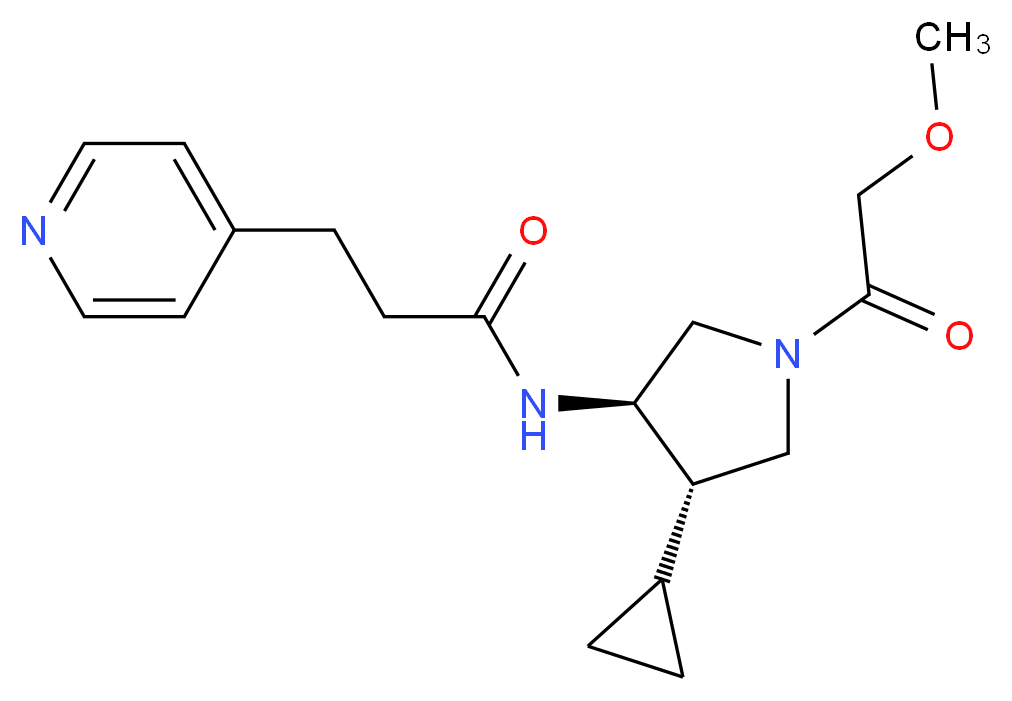 N-[(3R*,4S*)-4-cyclopropyl-1-(methoxyacetyl)pyrrolidin-3-yl]-3-pyridin-4-ylpropanamide_Molecular_structure_CAS_)