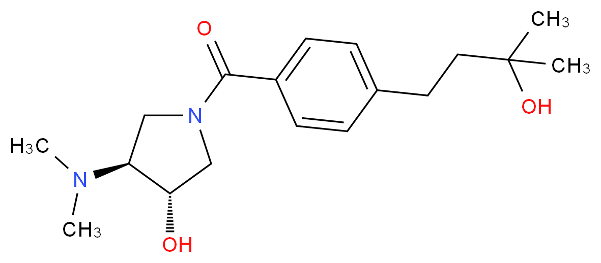 (3S*,4S*)-4-(dimethylamino)-1-[4-(3-hydroxy-3-methylbutyl)benzoyl]-3-pyrrolidinol_Molecular_structure_CAS_)