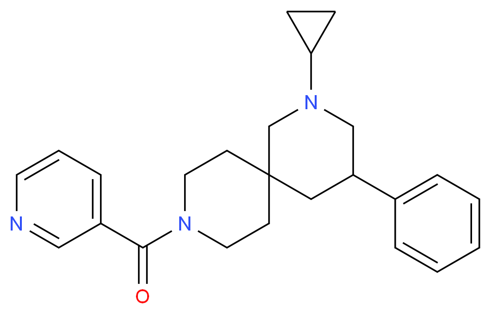 2-cyclopropyl-4-phenyl-9-(3-pyridinylcarbonyl)-2,9-diazaspiro[5.5]undecane_Molecular_structure_CAS_)