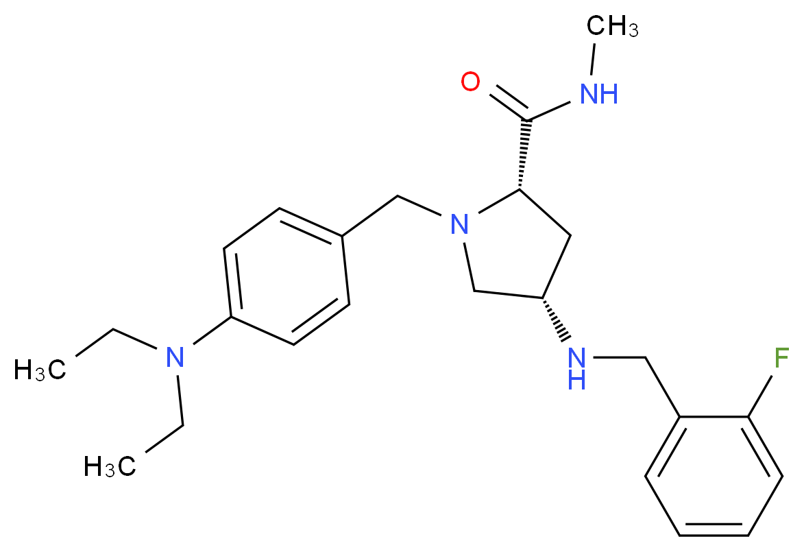 (4S)-1-[4-(diethylamino)benzyl]-4-[(2-fluorobenzyl)amino]-N-methyl-L-prolinamide_Molecular_structure_CAS_)