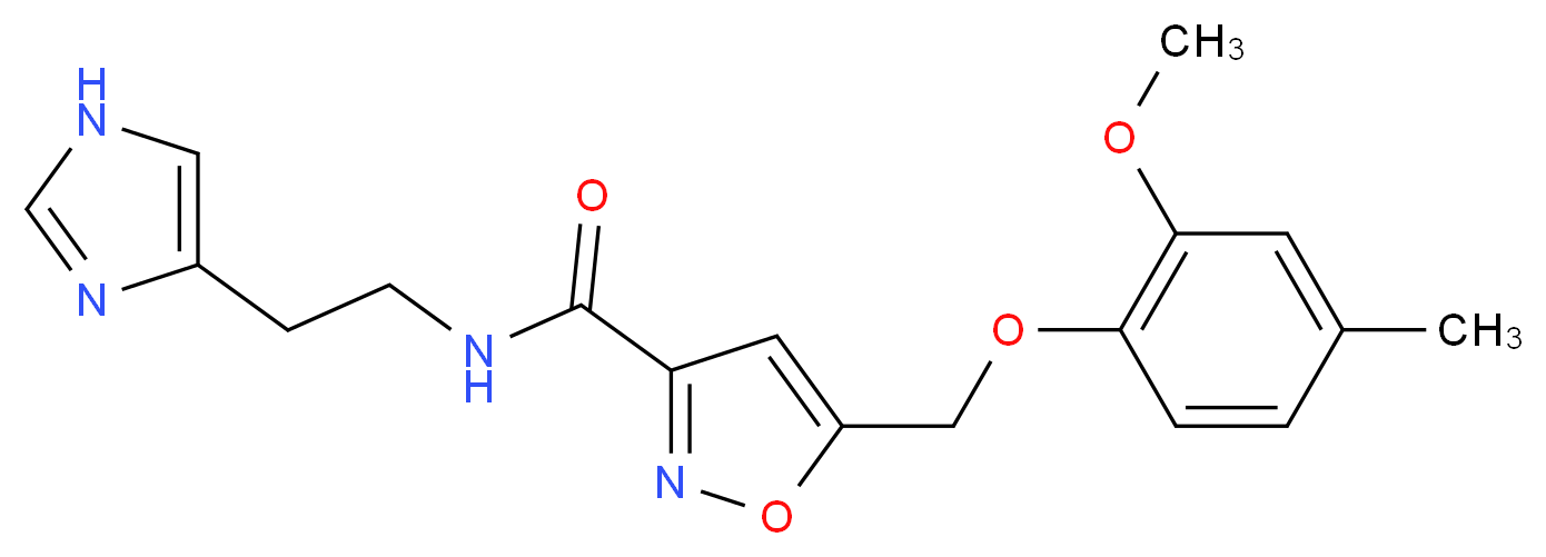 N-[2-(1H-imidazol-4-yl)ethyl]-5-[(2-methoxy-4-methylphenoxy)methyl]isoxazole-3-carboxamide_Molecular_structure_CAS_)