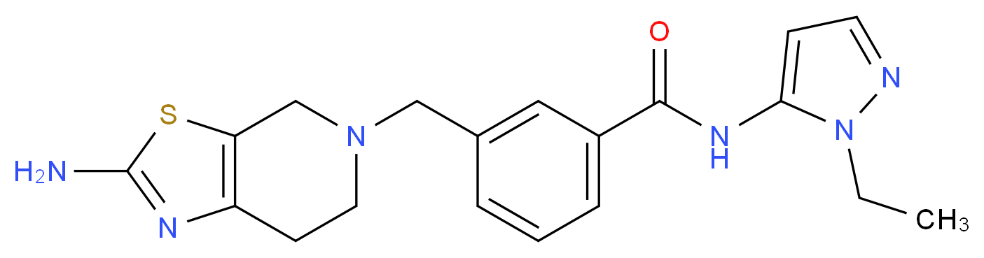 3-[(2-amino-6,7-dihydro[1,3]thiazolo[5,4-c]pyridin-5(4H)-yl)methyl]-N-(1-ethyl-1H-pyrazol-5-yl)benzamide_Molecular_structure_CAS_)
