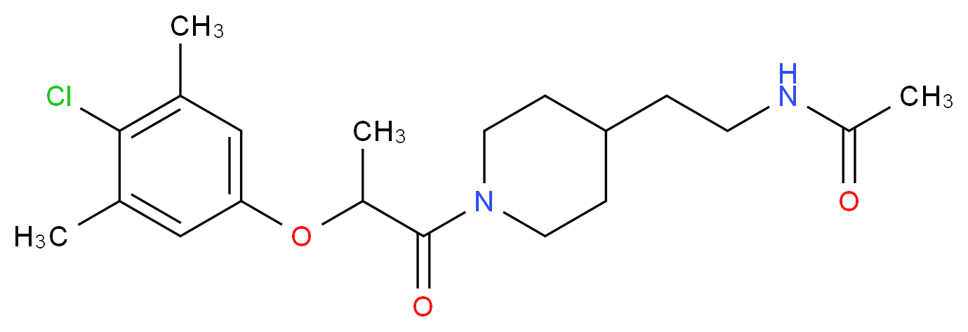 N-(2-{1-[2-(4-chloro-3,5-dimethylphenoxy)propanoyl]-4-piperidinyl}ethyl)acetamide_Molecular_structure_CAS_)