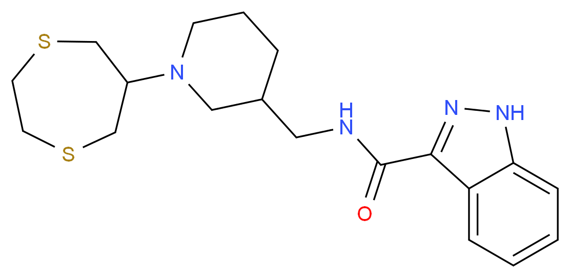 N-{[1-(1,4-dithiepan-6-yl)-3-piperidinyl]methyl}-1H-indazole-3-carboxamide_Molecular_structure_CAS_)