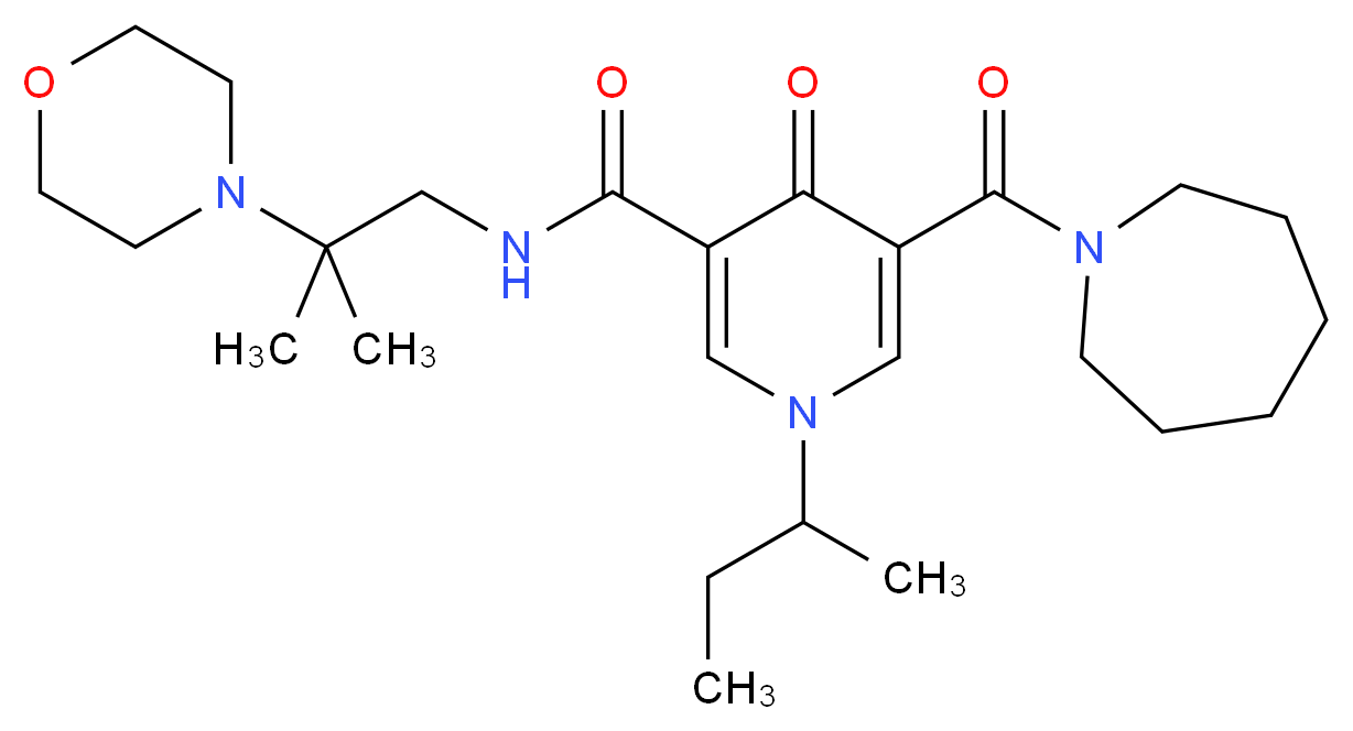 5-(1-azepanylcarbonyl)-1-sec-butyl-N-[2-methyl-2-(4-morpholinyl)propyl]-4-oxo-1,4-dihydro-3-pyridinecarboxamide_Molecular_structure_CAS_)