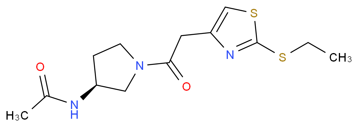 N-((3S)-1-{2-[2-(ethylthio)-1,3-thiazol-4-yl]acetyl}pyrrolidin-3-yl)acetamide_Molecular_structure_CAS_)