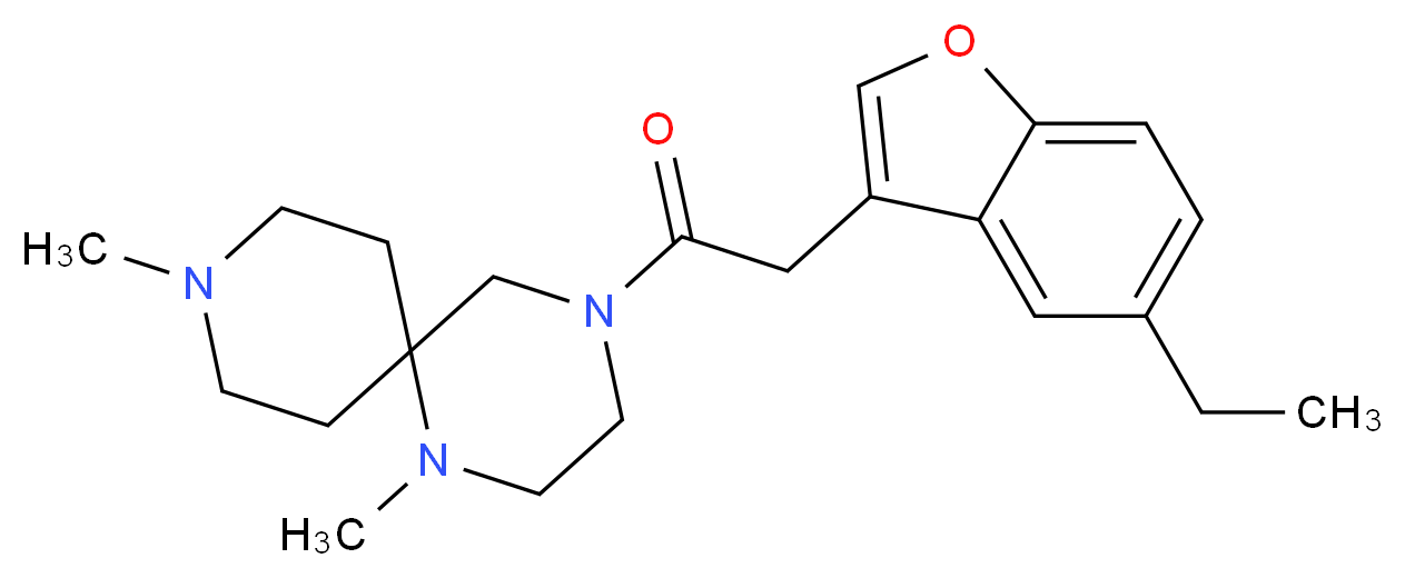 4-[(5-ethyl-1-benzofuran-3-yl)acetyl]-1,9-dimethyl-1,4,9-triazaspiro[5.5]undecane_Molecular_structure_CAS_)