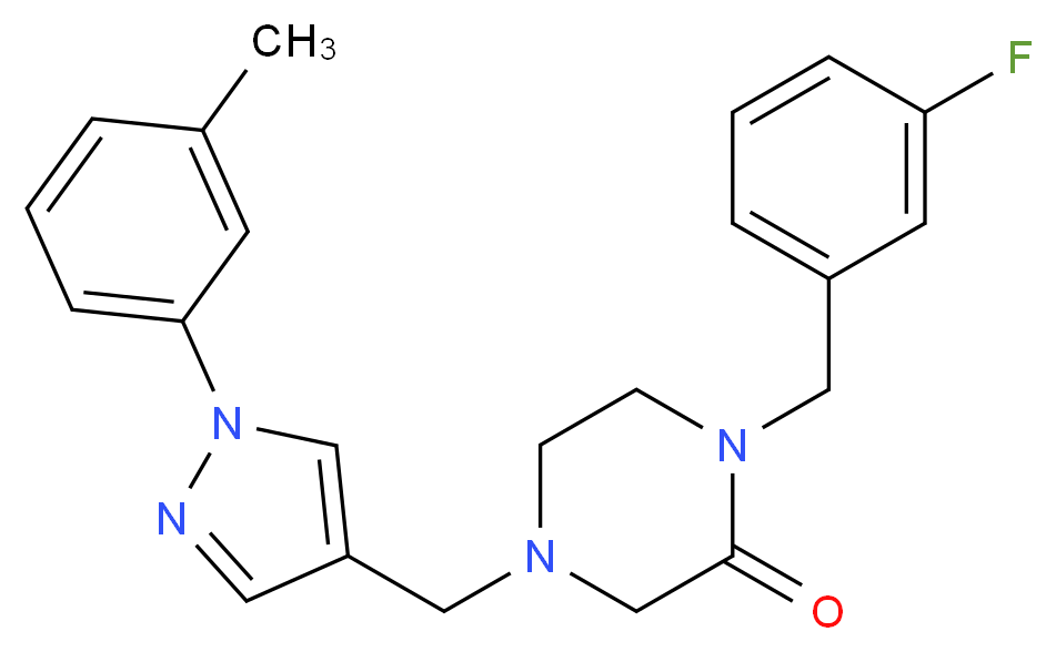 1-(3-fluorobenzyl)-4-{[1-(3-methylphenyl)-1H-pyrazol-4-yl]methyl}-2-piperazinone_Molecular_structure_CAS_)
