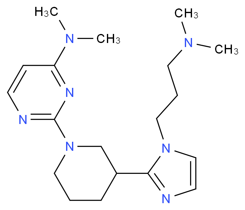 2-(3-{1-[3-(dimethylamino)propyl]-1H-imidazol-2-yl}piperidin-1-yl)-N,N-dimethylpyrimidin-4-amine_Molecular_structure_CAS_)