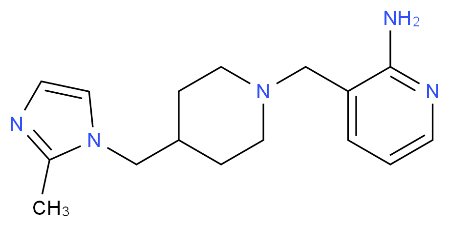 3-({4-[(2-methyl-1H-imidazol-1-yl)methyl]piperidin-1-yl}methyl)pyridin-2-amine_Molecular_structure_CAS_)