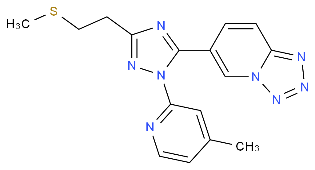 6-{1-(4-methylpyridin-2-yl)-3-[2-(methylthio)ethyl]-1H-1,2,4-triazol-5-yl}tetrazolo[1,5-a]pyridine_Molecular_structure_CAS_)