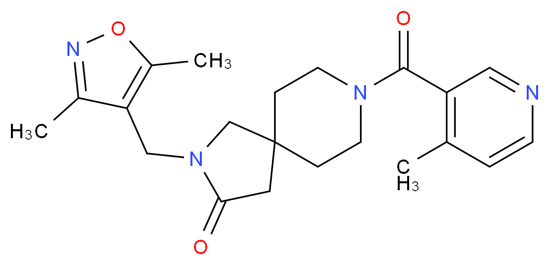 2-[(3,5-dimethyl-4-isoxazolyl)methyl]-8-[(4-methyl-3-pyridinyl)carbonyl]-2,8-diazaspiro[4.5]decan-3-one_Molecular_structure_CAS_)