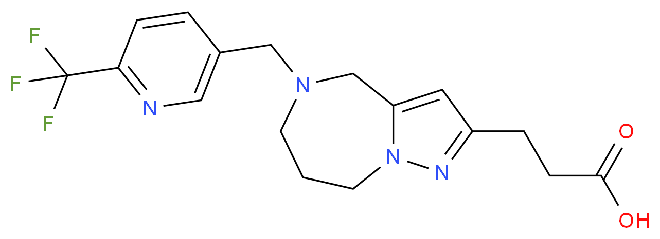 3-(5-{[6-(trifluoromethyl)-3-pyridinyl]methyl}-5,6,7,8-tetrahydro-4H-pyrazolo[1,5-a][1,4]diazepin-2-yl)propanoic acid_Molecular_structure_CAS_)