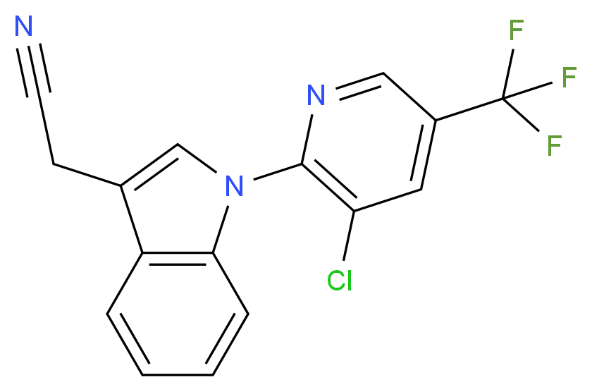 2-{1-[3-Chloro-5-(trifluoromethyl)-2-pyridinyl]-1H-indol-3-yl}acetonitrile_Molecular_structure_CAS_)