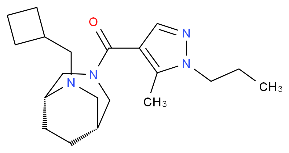 (1R*,5R*)-6-(cyclobutylmethyl)-3-[(5-methyl-1-propyl-1H-pyrazol-4-yl)carbonyl]-3,6-diazabicyclo[3.2.2]nonane_Molecular_structure_CAS_)